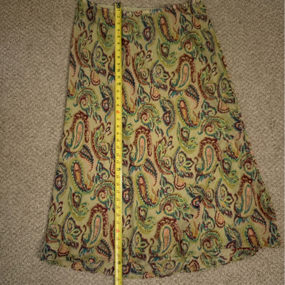 Lane Bryant Green and Brown A-Line Midi Skirt